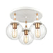 Boudreaux Three Light Semi Flush Mount in Matte White