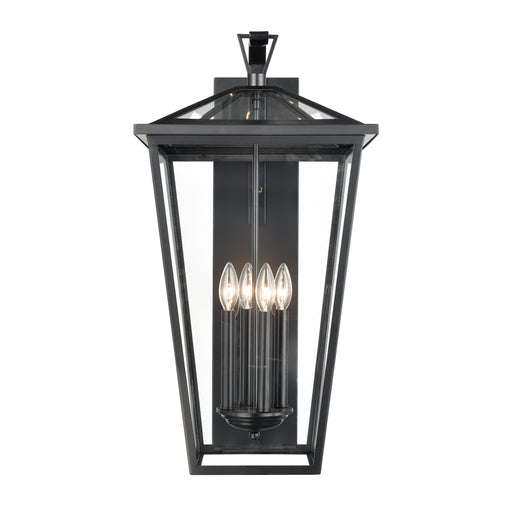 Main Street Four Light Outdoor Wall Sconce in Black