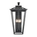 Main Street Four Light Outdoor Wall Sconce in Black