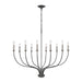 Madeline Ten Light Chandelier in Dark Gray