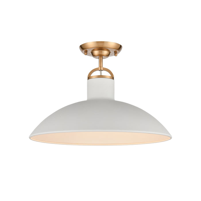 Surf One Light Semi Flush Mount in Textured White