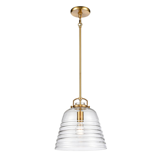 Current One Light Pendant in Satin Brass