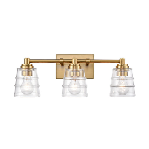 Pulsate Three Light Vanity in Satin Brass