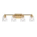 Pulsate Four Light Vanity in Satin Brass