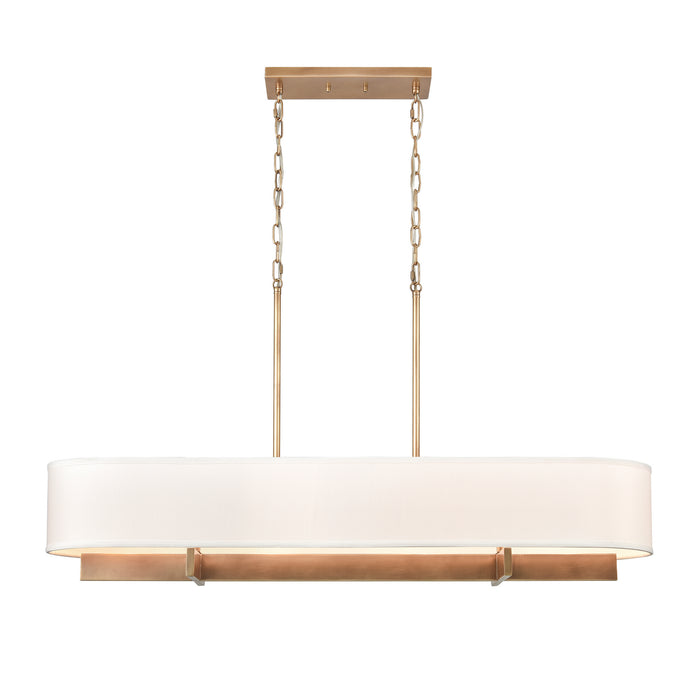 Murtha Four Light Linear Chandelier in Natural Brass