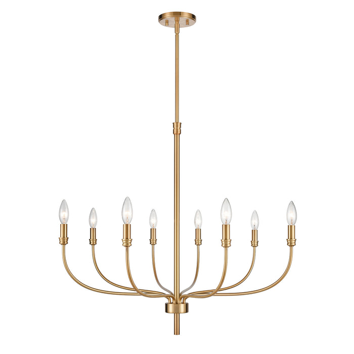 Newland Eight Light Chandelier in Satin Brass