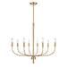 Newland Eight Light Chandelier in Satin Brass