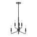 Saginaw Six Light Chandelier in Matte Black