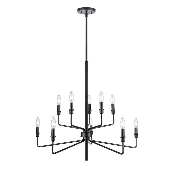 Saginaw Ten Light Chandelier in Matte Black