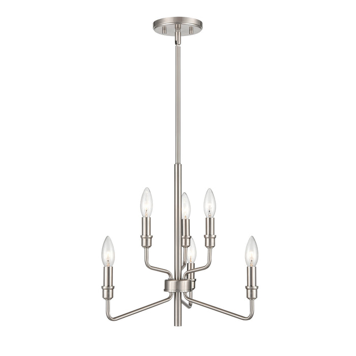 Saginaw Six Light Chandelier in Satin Nickel