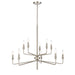 Saginaw Ten Light Chandelier in Satin Nickel