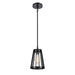 Open Louvers One Light Mini Pendant in Matte Black