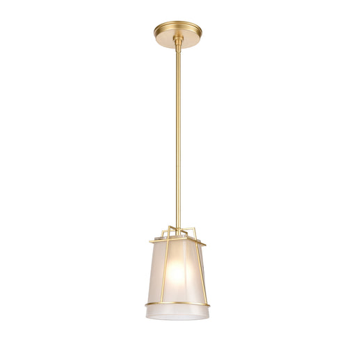 Square to Round One Light Mini Pendant in Champagne Gold