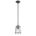 Square to Round One Light Mini Pendant in Matte Black