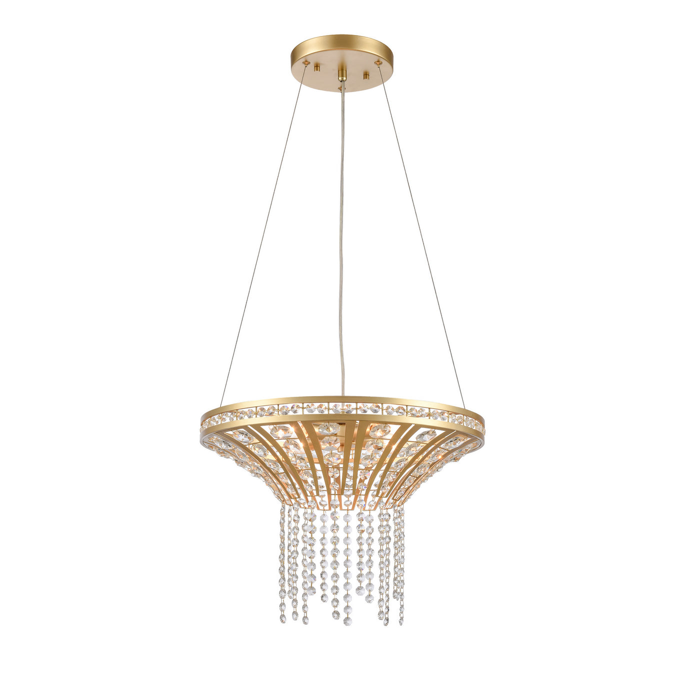 Fantania Four Light Chandelier in Champagne Gold