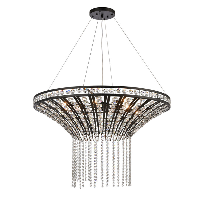 Fantania Eight Light Chandelier in Matte Black