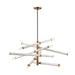 Crosspiece Six Light Chandelier in White