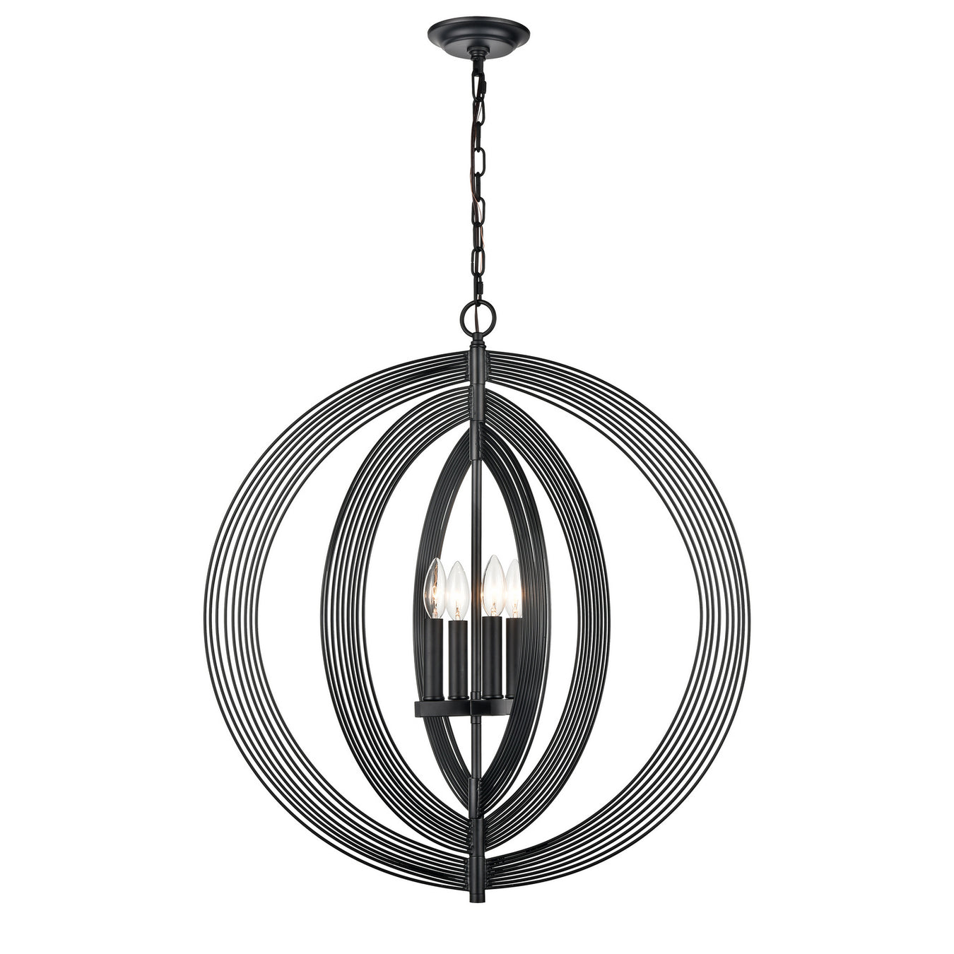 Orme Four Light Pendant in Matte Black