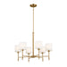 Ali Six Light Chandelier in Brushed Natural Brass