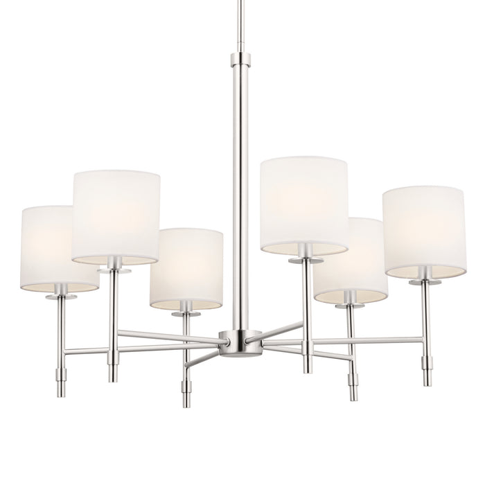 Ali Six Light Chandelier in Polished Nickel