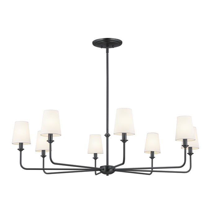 Pallas Eight Light Chandelier in Black