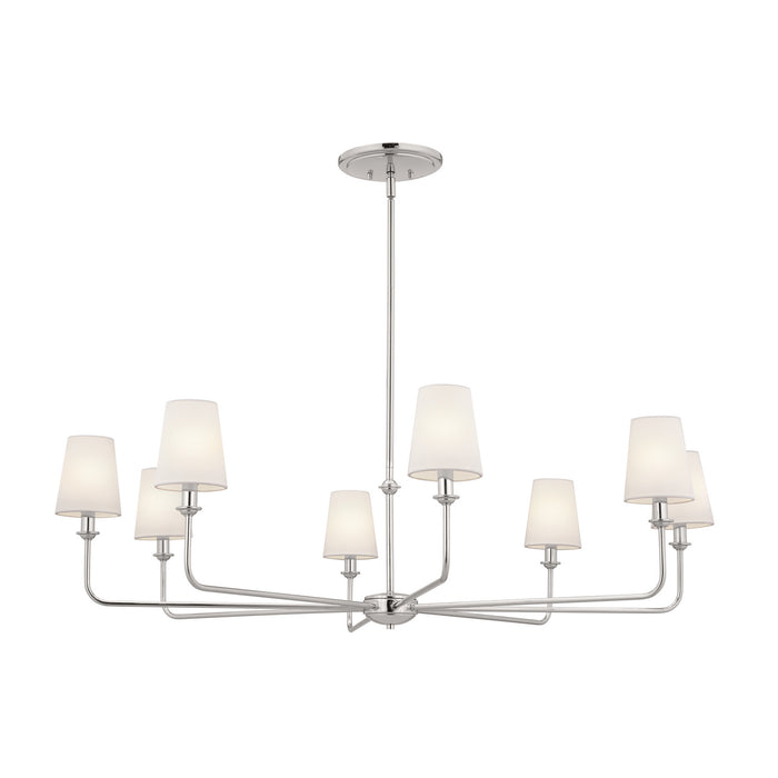 Pallas Eight Light Chandelier in Polished Nickel