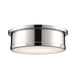 Serca Three Light Flush Mount in Polished Nickel