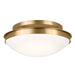 Bretta Three Light Flush Mount in Brushed Natural Brass