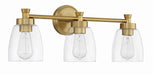 Henning Three Light Vanity in Satin Brass