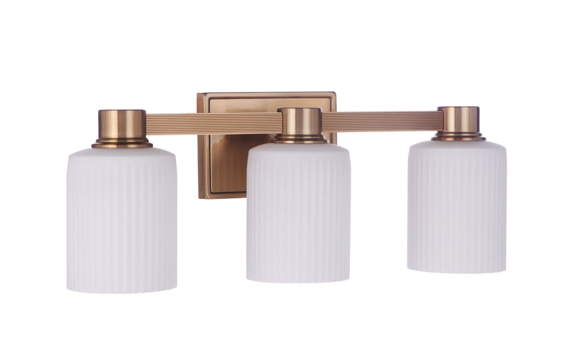 Bretton Three Light Vanity in Satin Brass