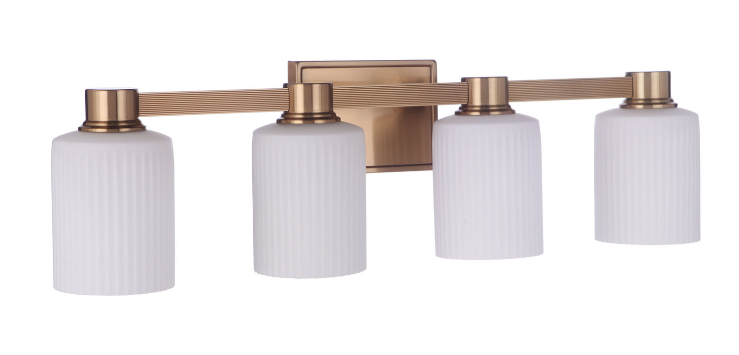 Bretton Four Light Vanity in Satin Brass