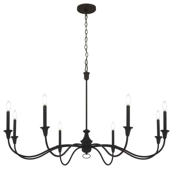 Halifax County Eight Light Chandelier in Textured Black