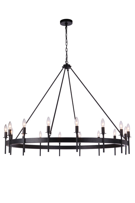 Larrson 16 Light Chandelier in Flat Black