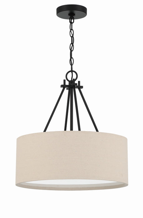 Duke Three Light Pendant in Flat Black