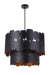 Sabrina Nine Light Pendant in Flat Black / Gold Luster