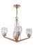 Guiding Star Four Light Chandelier in Satin Brass