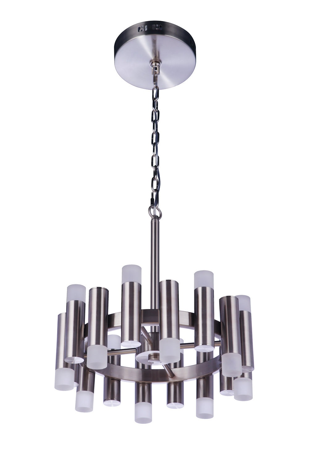 Simple Lux LED Chandelier in Brushed Polished Nickel