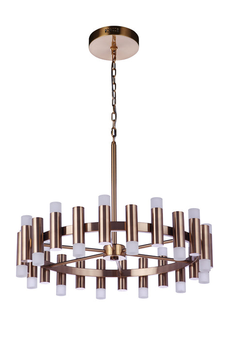 Simple Lux LED Chandelier in Satin Brass