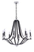 Esme Eight Light Chandelier in Flat Black / Matte White