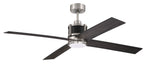 Gregory 56" Ceiling Fan in Brushed Polished Nickel / Flat Black