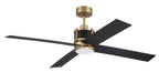 Gregory 56" Ceiling Fan in Satin Brass / Flat Black