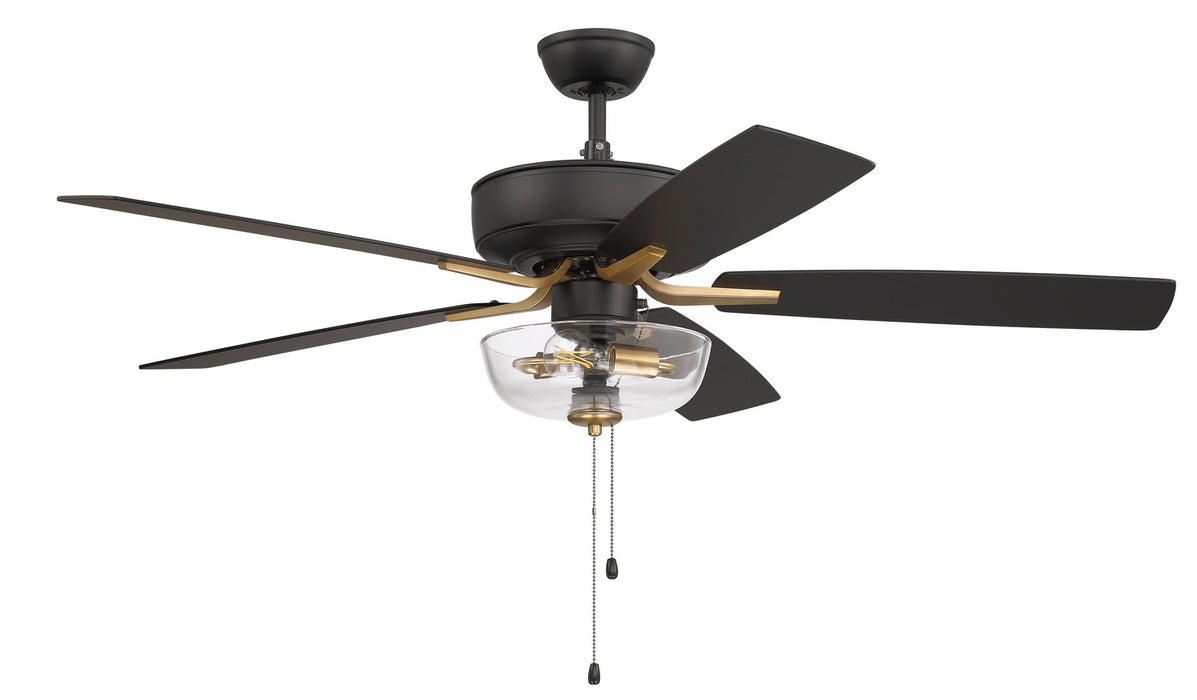 Pro Plus fan 52" Ceiling Fan in Flat Black/Satin Brass