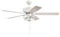 Pro Plus fan 52" Ceiling Fan in White / Polished Nickel