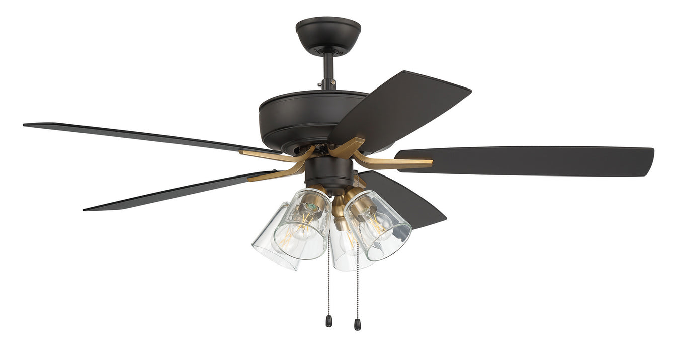 Pro Plus fan 52" Ceiling Fan in Flat Black/Satin Brass