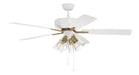 Pro Plus fan 52" Ceiling Fan in White/Satin Brass