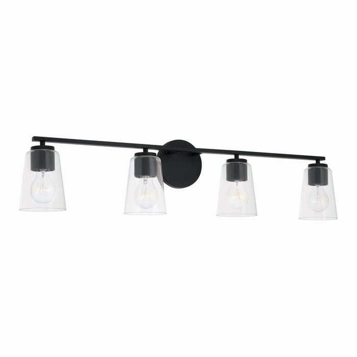 Portman Four Light Vanity in Matte Black