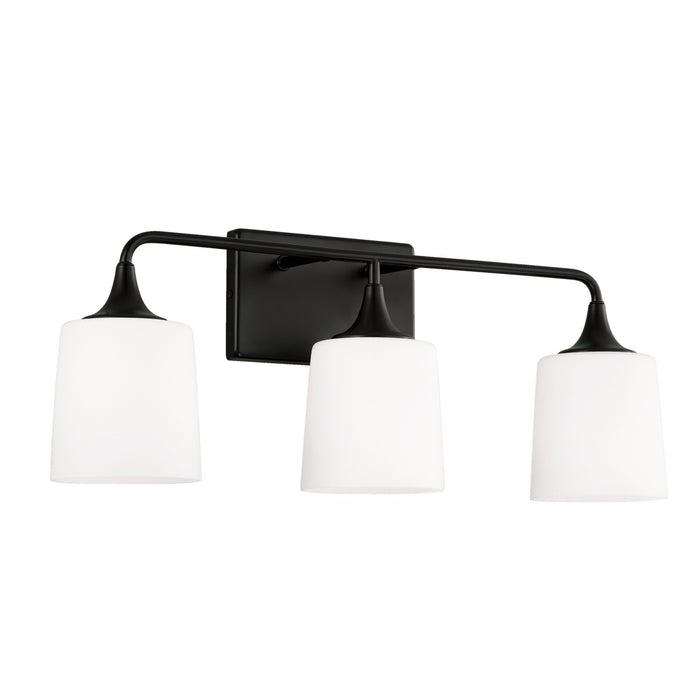 Presley Three Light Vanity in Matte Black