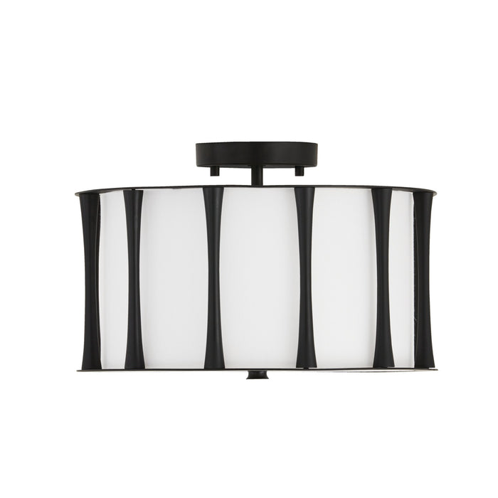 Bodie Three Light Semi-Flush Mount in Matte Black