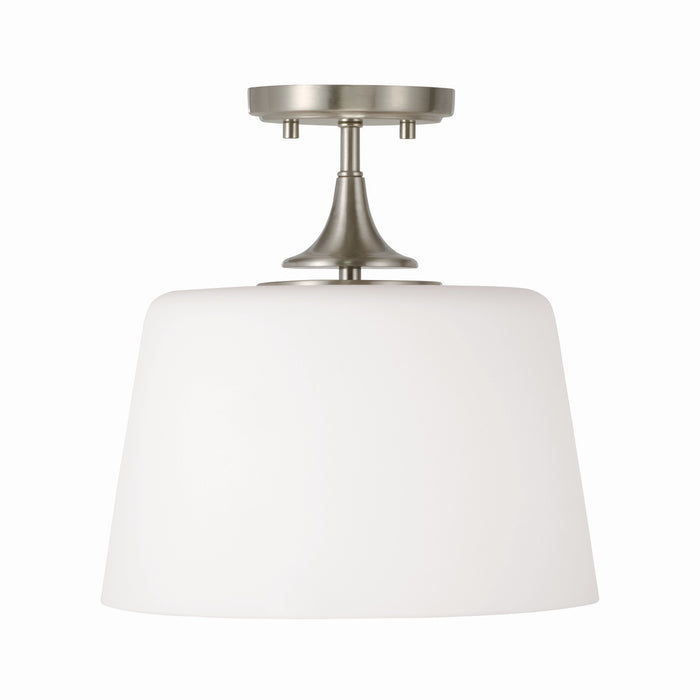 Presley One Light Semi-Flush Mount in Brushed Nickel