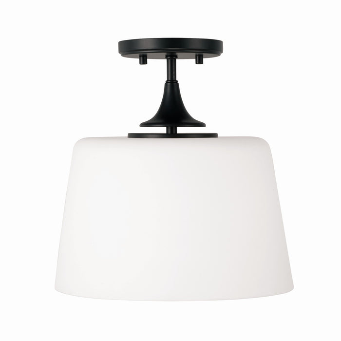 Presley One Light Semi-Flush Mount in Matte Black